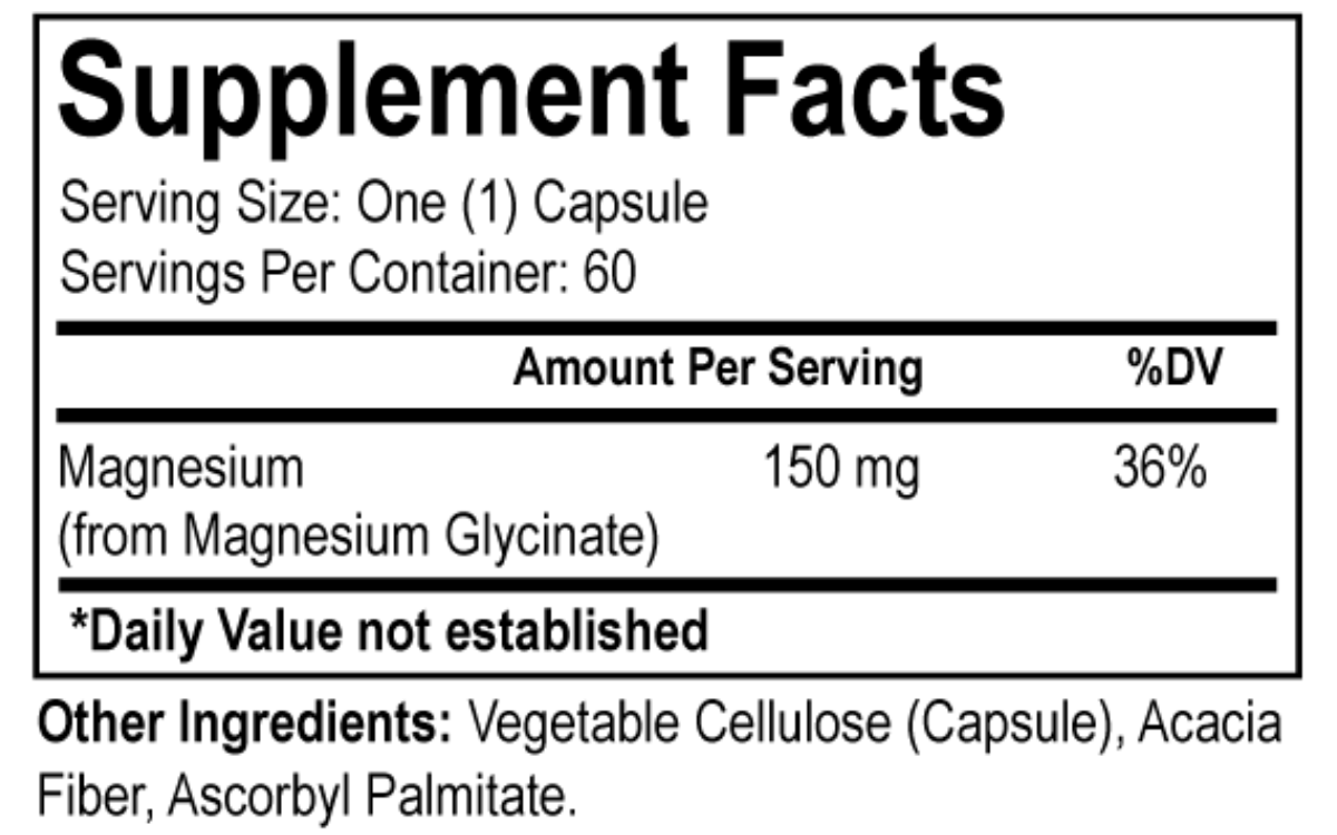 Magnesium Glycinate 150mg caps